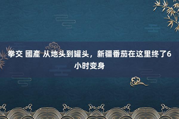 拳交 國產 从地头到罐头，新疆番茄在这里终了6小时变身