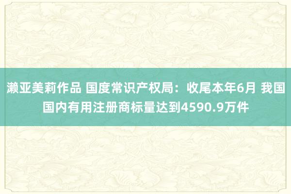 濑亚美莉作品 国度常识产权局：收尾本年6月 我国国内有用注册商标量达到4590.9万件