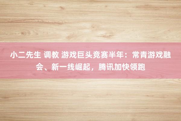 小二先生 调教 游戏巨头竞赛半年：常青游戏融会、新一线崛起，腾讯加快领跑