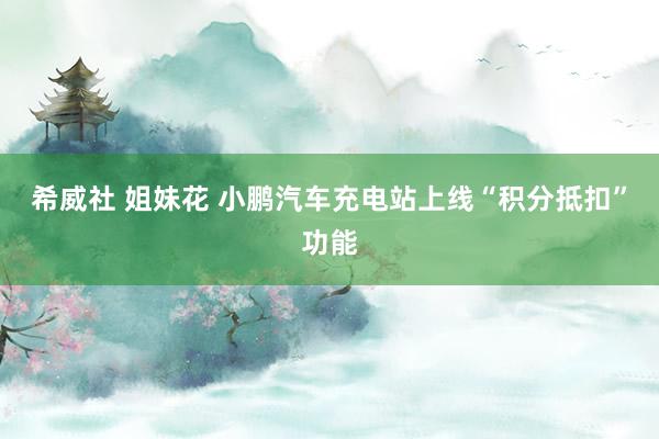 希威社 姐妹花 小鹏汽车充电站上线“积分抵扣”功能