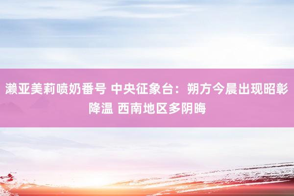 濑亚美莉喷奶番号 中央征象台：朔方今晨出现昭彰降温 西南地区多阴晦