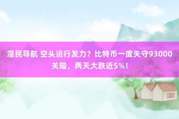 淫民导航 空头运行发力？比特币一度失守93000关隘，两天大跌近5%！