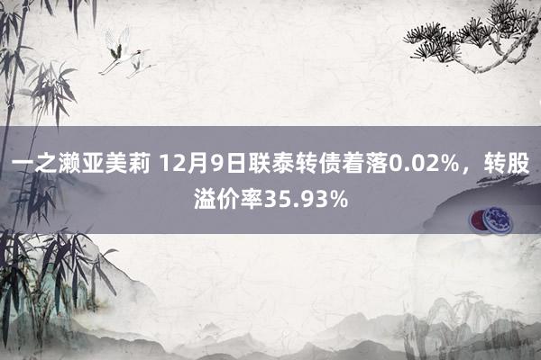 一之濑亚美莉 12月9日联泰转债着落0.02%，转股溢价率35.93%