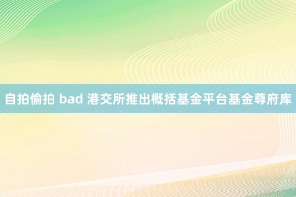 自拍偷拍 bad 港交所推出概括基金平台基金尊府库