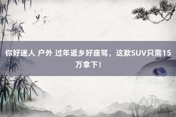 你好迷人 户外 过年返乡好座驾，这款SUV只需15万拿下！