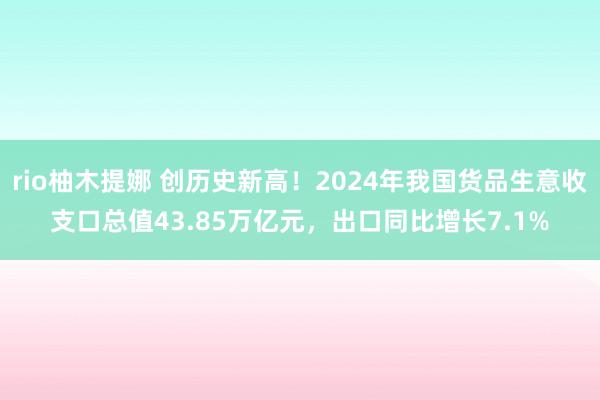 rio柚木提娜 创历史新高！2024年我国货品生意收支口总值43.85万亿元，出口同比增长7.1%